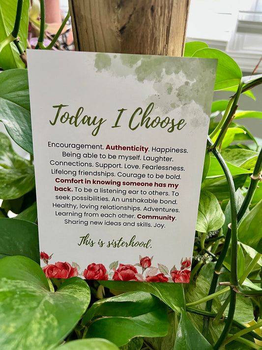 Today I Choose Sisterhood manifesto