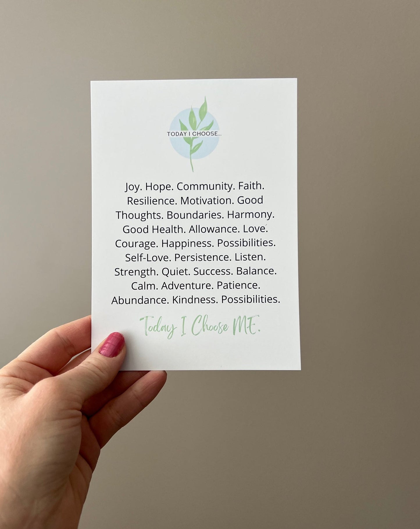 Today I Choose Me manifesto