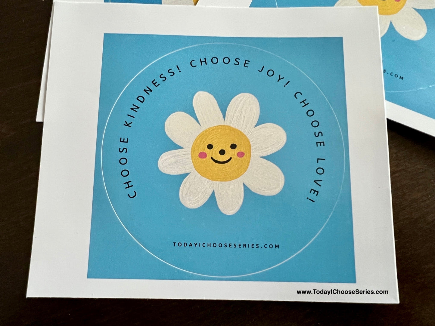 White flower smile sticker