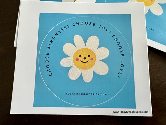 White flower smile sticker
