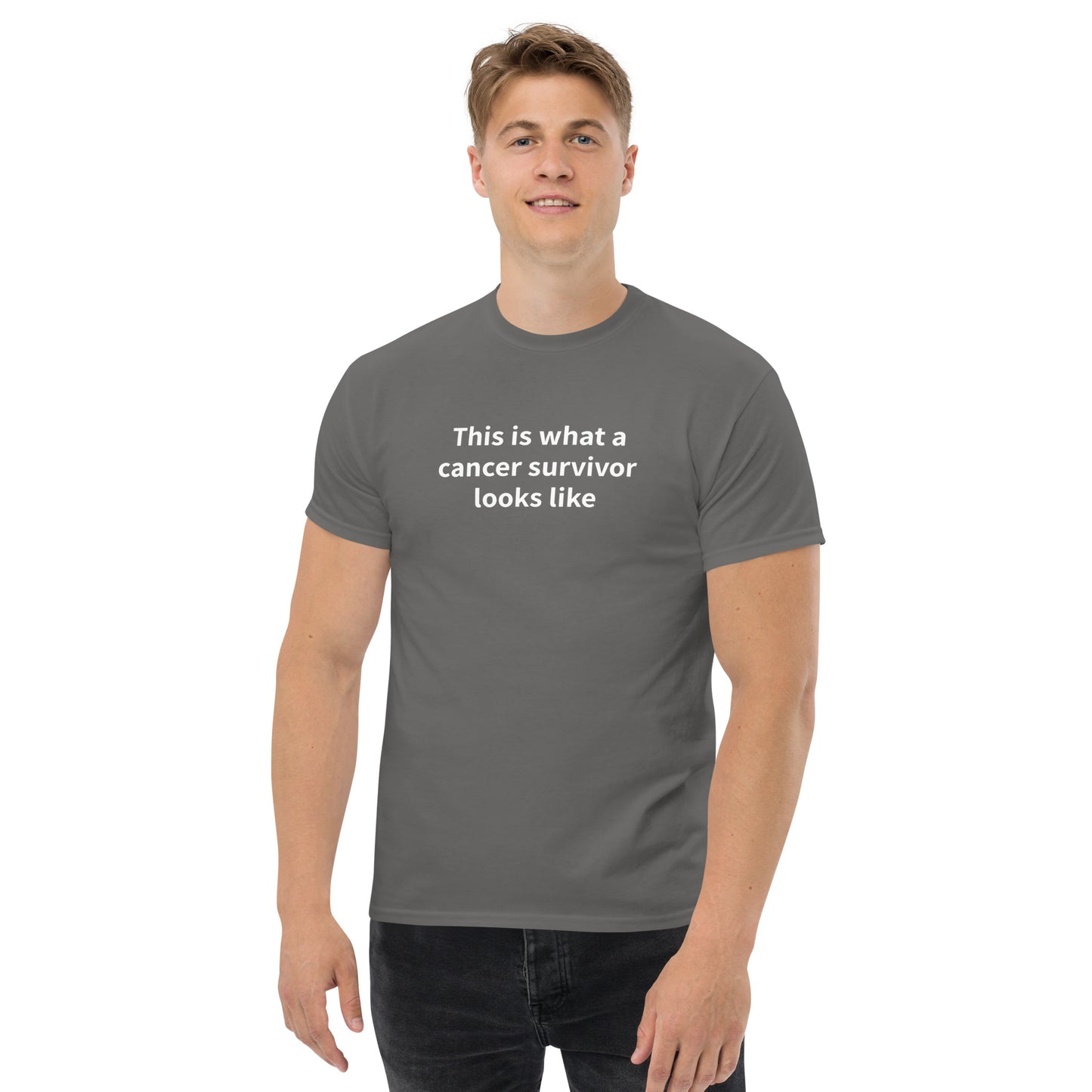 This is what a cancer survivor looks like short sleeve t-shirt (unisex)
