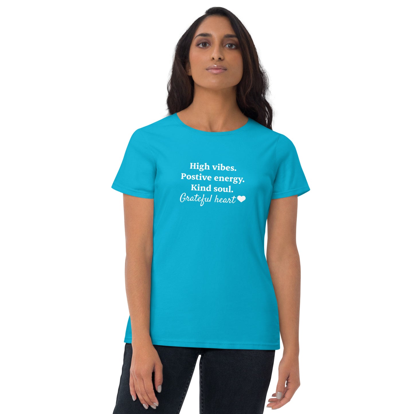 High vibes, grateful heart women's short sleeve t-shirt