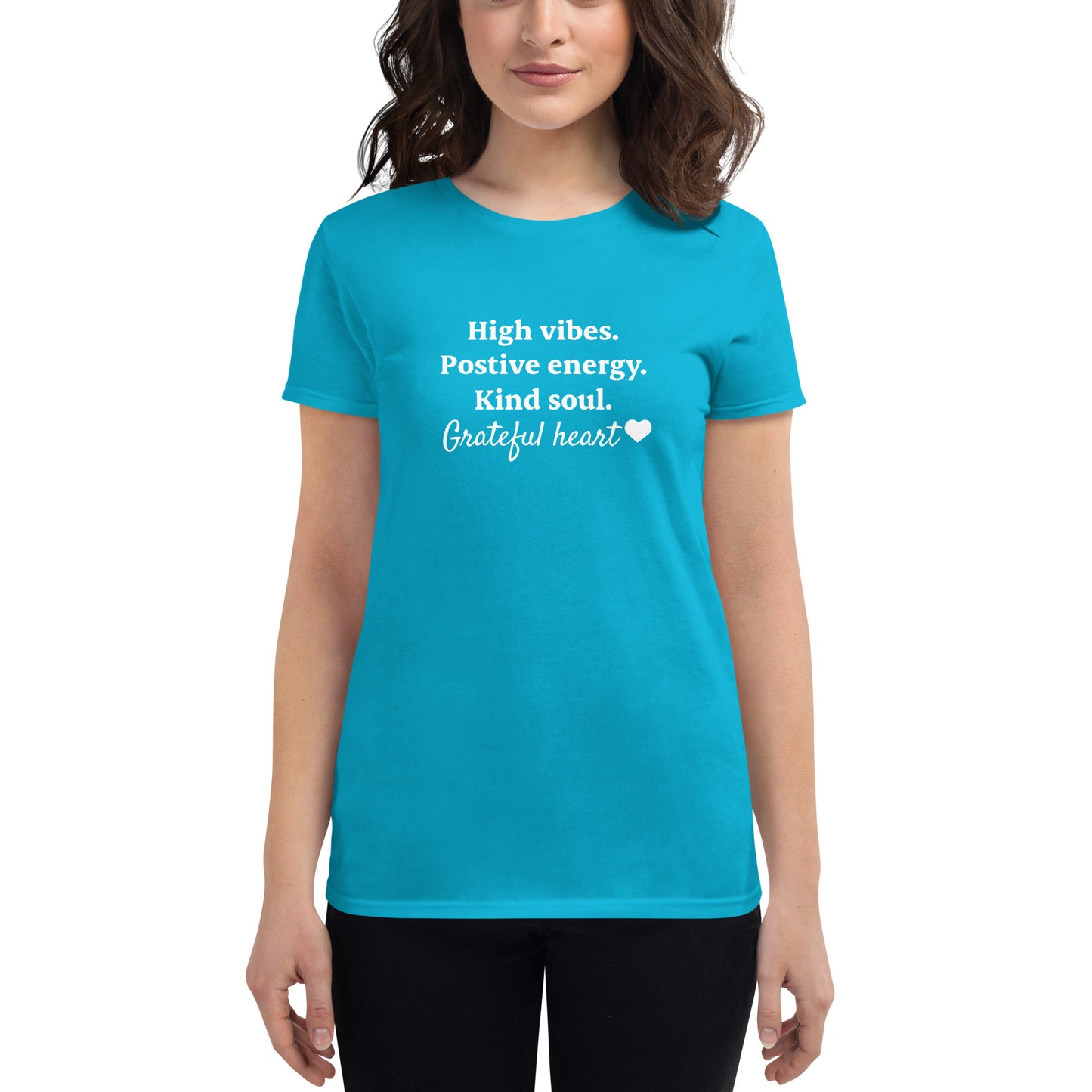 High vibes, grateful heart women's short sleeve t-shirt