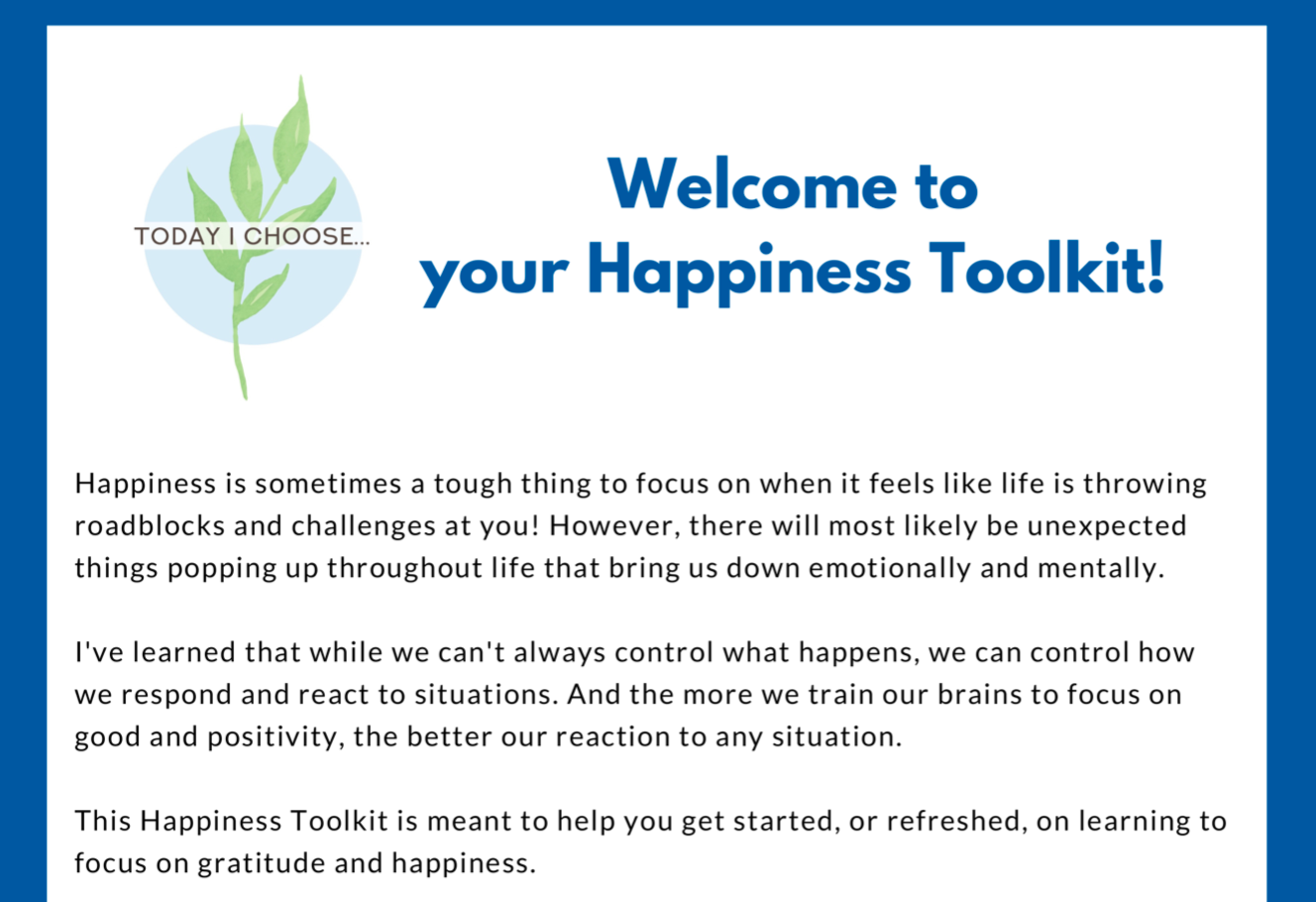 Today I Choose Happiness digital toolkit